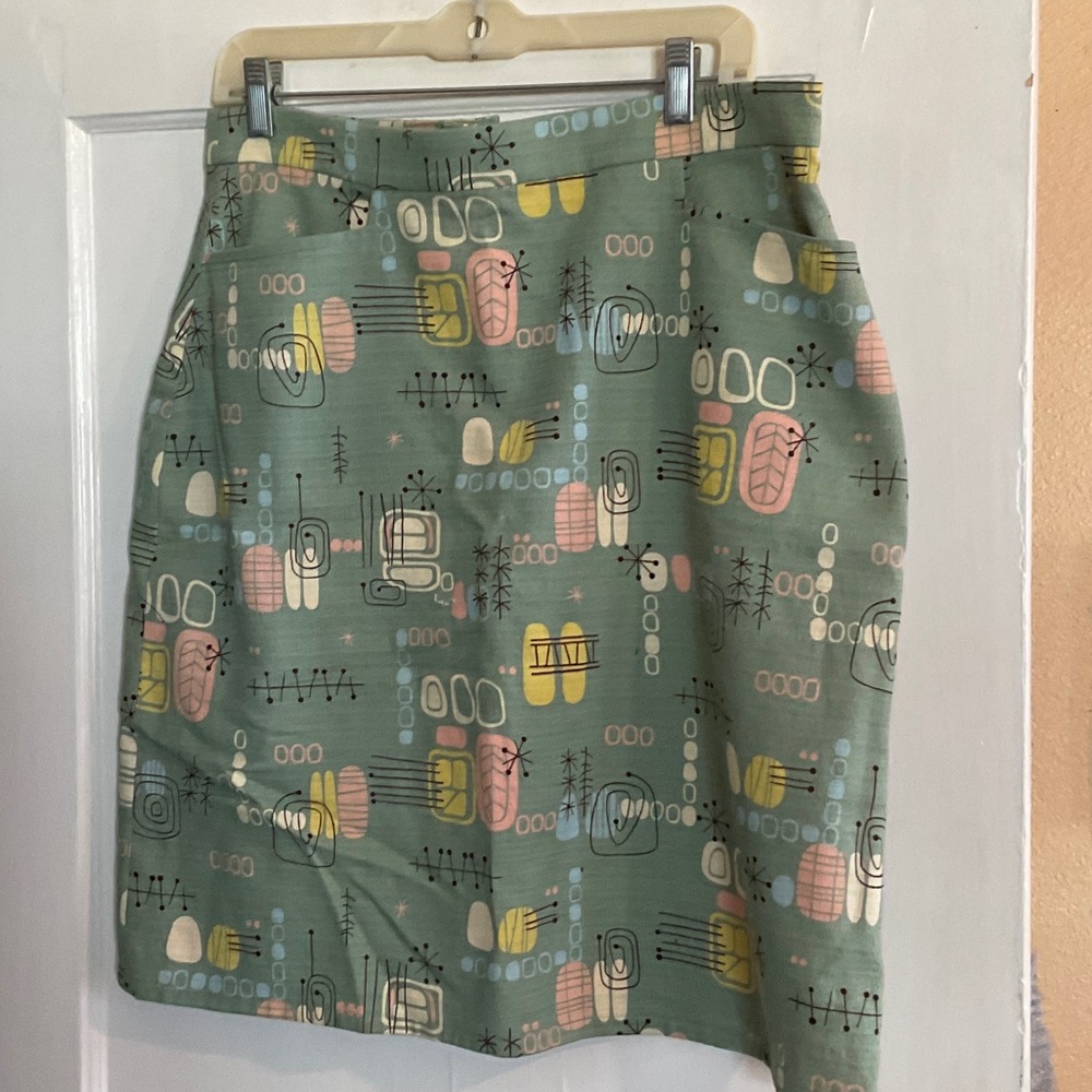 Mid Century Fabric “Jetsons” Lined Skirt Size 14